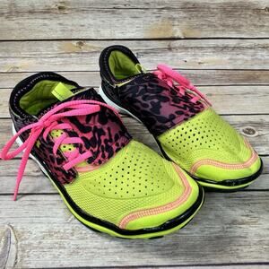 Under Armour Womens MPZ Micro G Yellow Black Pink Leopard Running Shoes 8.5